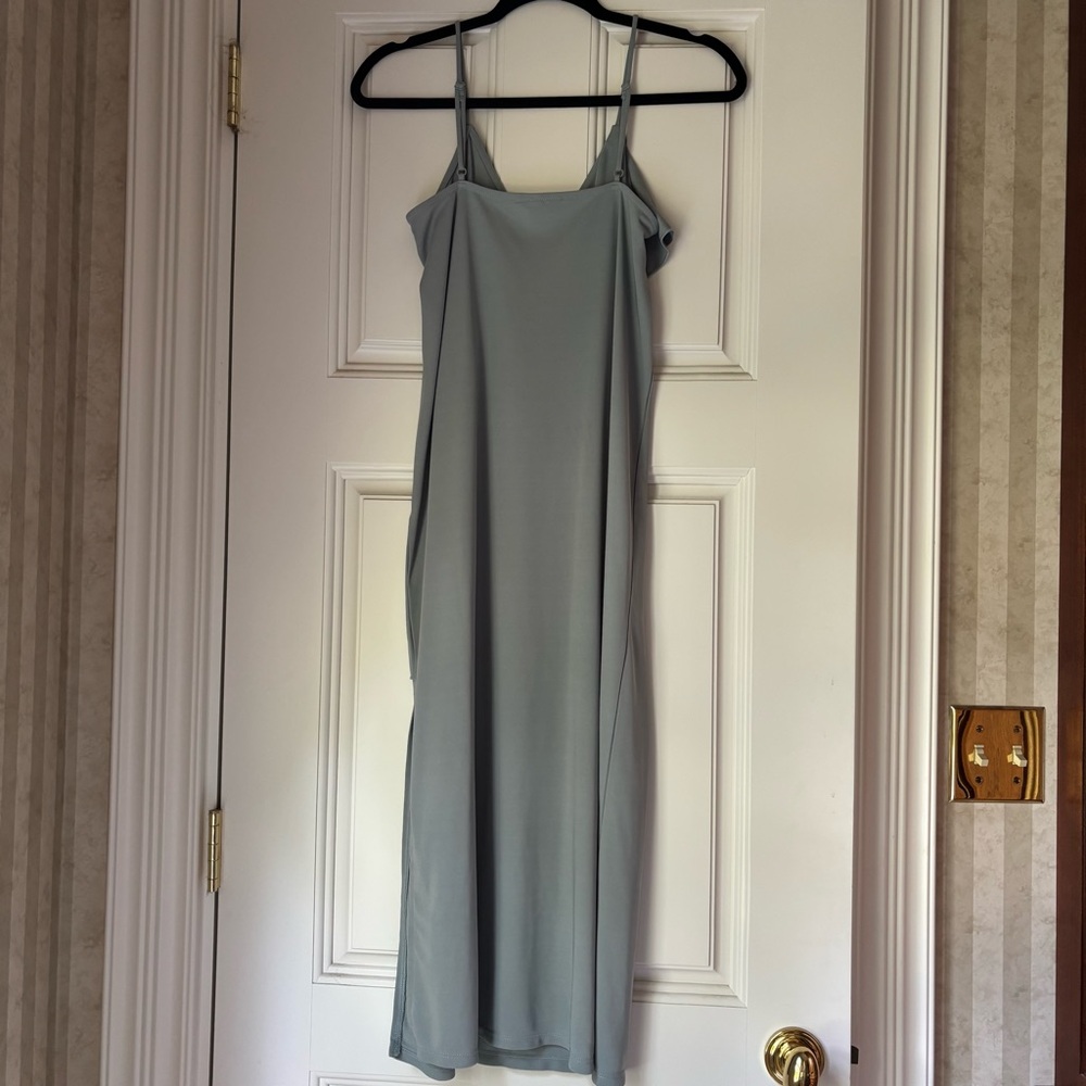 H&M Light Blue-Grey Flounce-Detail Slip Dress - Picture 9 of 11